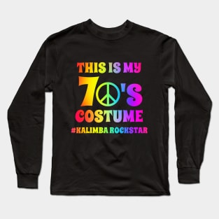 Groovy Kalimba Player This Is My 70s Costume Halloween Party Retro Vintage Long Sleeve T-Shirt